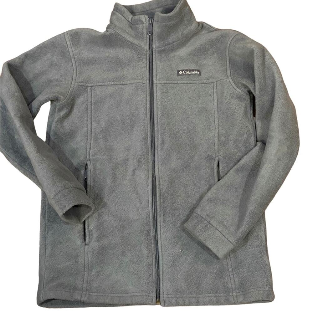 Columbia Youth Large 14/16 Charcoal Gray Fleece Full zip Jacket/Coat